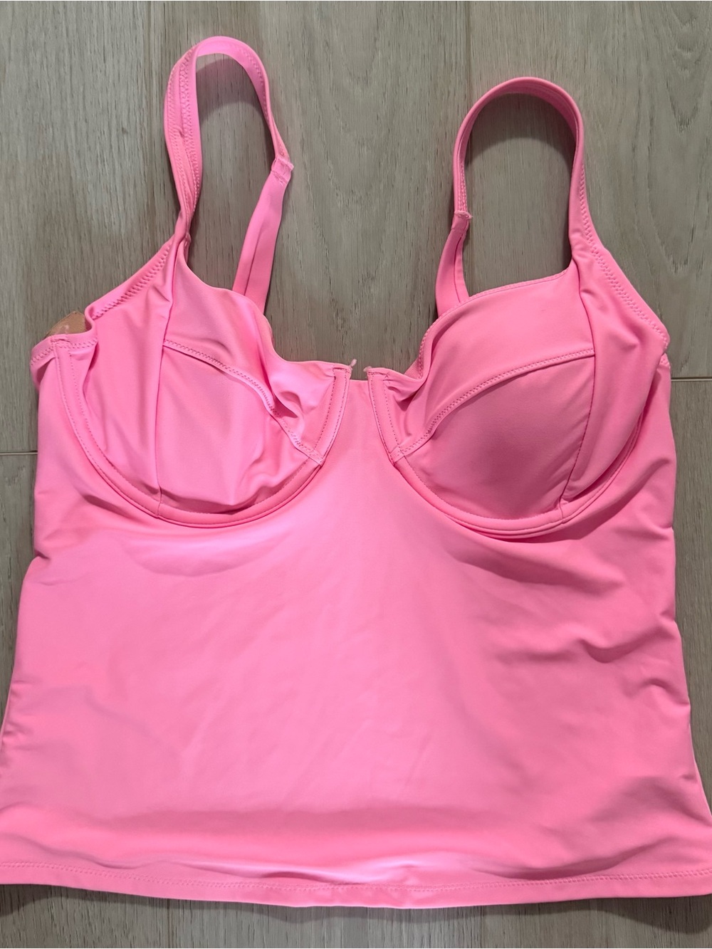 Old Navy Pink Tankini Top with Pink Multi-Color Bikini Bottom - Picture 2 of 6
